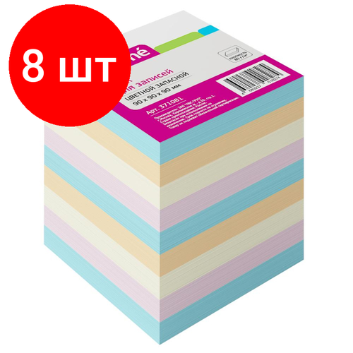 Комплект 8 штук, Блок для записей ATTACHE запасной 9х9х9 разноцветный 80 г комплект 5 штук блок для записей attache запасной 9х9х9 разноцветный 80 г