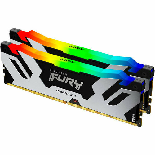 Модуль памяти Kingston Fury Renegade RGB XMP DDR5 DIMM 6400Mhz PC51200 CL32 - 64Gb 2x32Gb KF564C32RSAK2-64 3233500₽