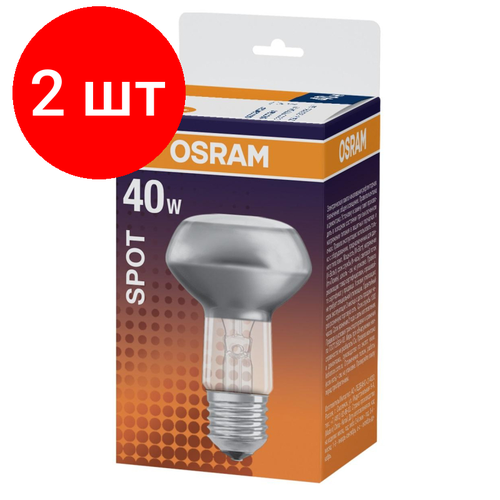 Комплект 2 штук, Лампа накаливания OSRAM CONCENTRA R63 40Вт E27 4052899182240