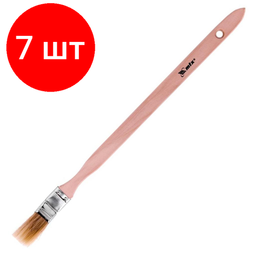 Комплект 7 штук, Кисть радиаторная 25 мм (1) натуральная щетина дер. ручка MTX 83840