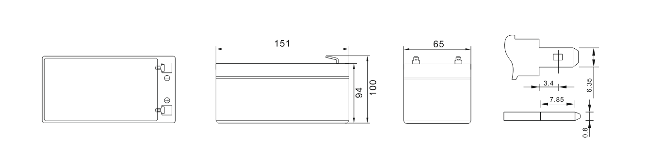 Аккумулятор General Security GS 9-12 (12В 9Ач / 12V 9Ah)