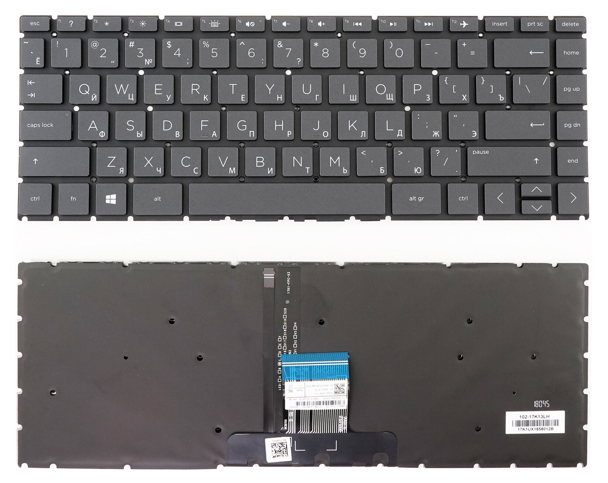 Клавиатура для HP Pavilion X360 14-CD, 14-CE, 14-CM, 14-DA, 14-DK, 14-CK, 14-CC черная без рамки, с подсветкой