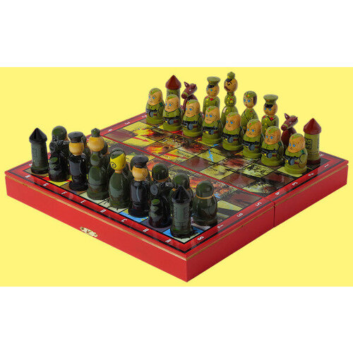 шахматы сувенирные великая отечественная война доска 44х44 см мрамор змеевик 120689 Шахматы Великая Отечественная война