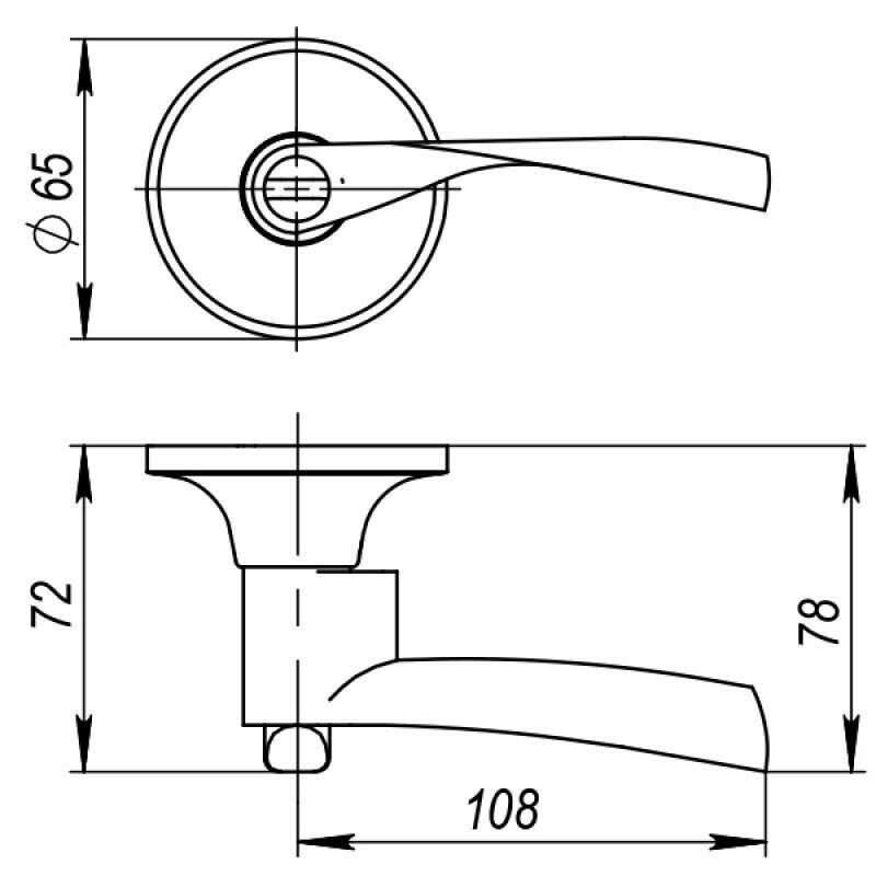 Ручка защелка Ajax DK610 PB-BK (6010 PB-B ) (фик.) золото