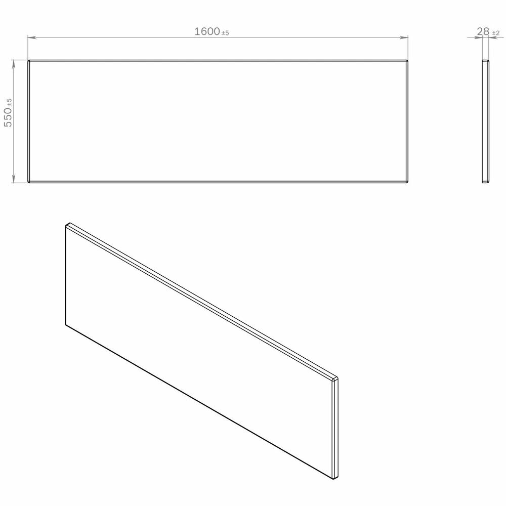 Панель фронтальная для ванны AM.PM Gem W90A-160-070W-P, 160x70 - фото №8