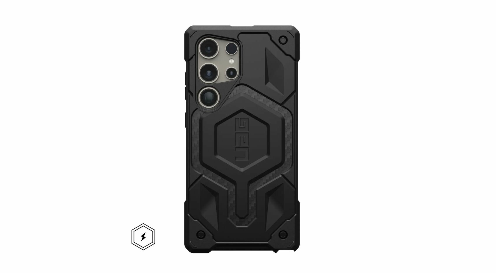 Чехол Uag Monarch PRO для Samsung Galaxy S24 Ultra совместим с MagSafe, карбон (Carbon Fiber)