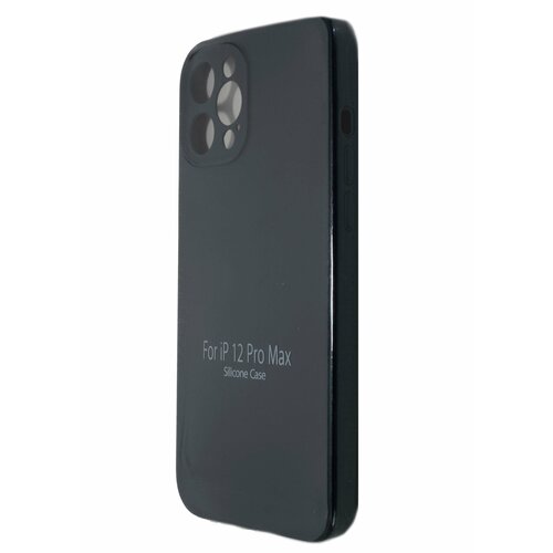 Чехол-накладка для iPhone 12 Pro Max VEGLAS SILICONE CASE NL Защита камеры темно-серый (63)