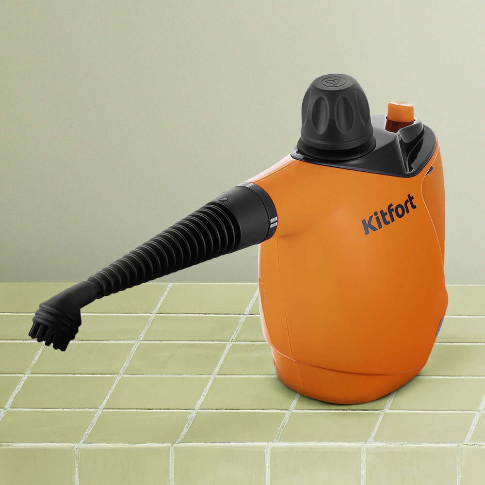 Пароочиститель Kitfort КТ-9140-2 черно-оранжевый