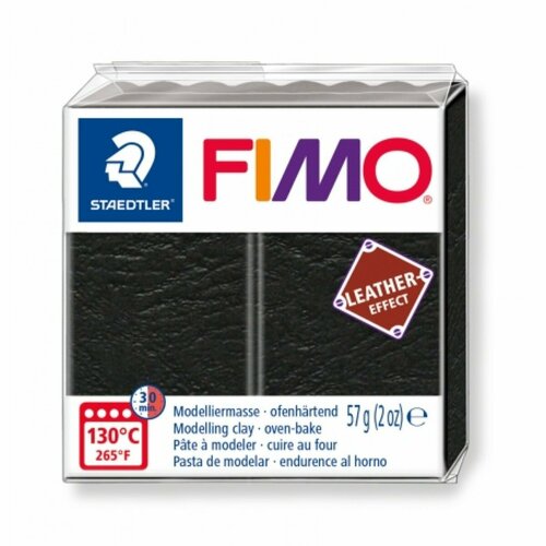 Полимерная глина FIMO Leather-Effect 55 х 55 х 15 мм черный FIMO 8010-909