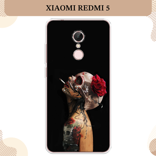 Силиконовый чехол Девушка с черепом на Xiaomi Redmi 5 / Сяоми Редми 5