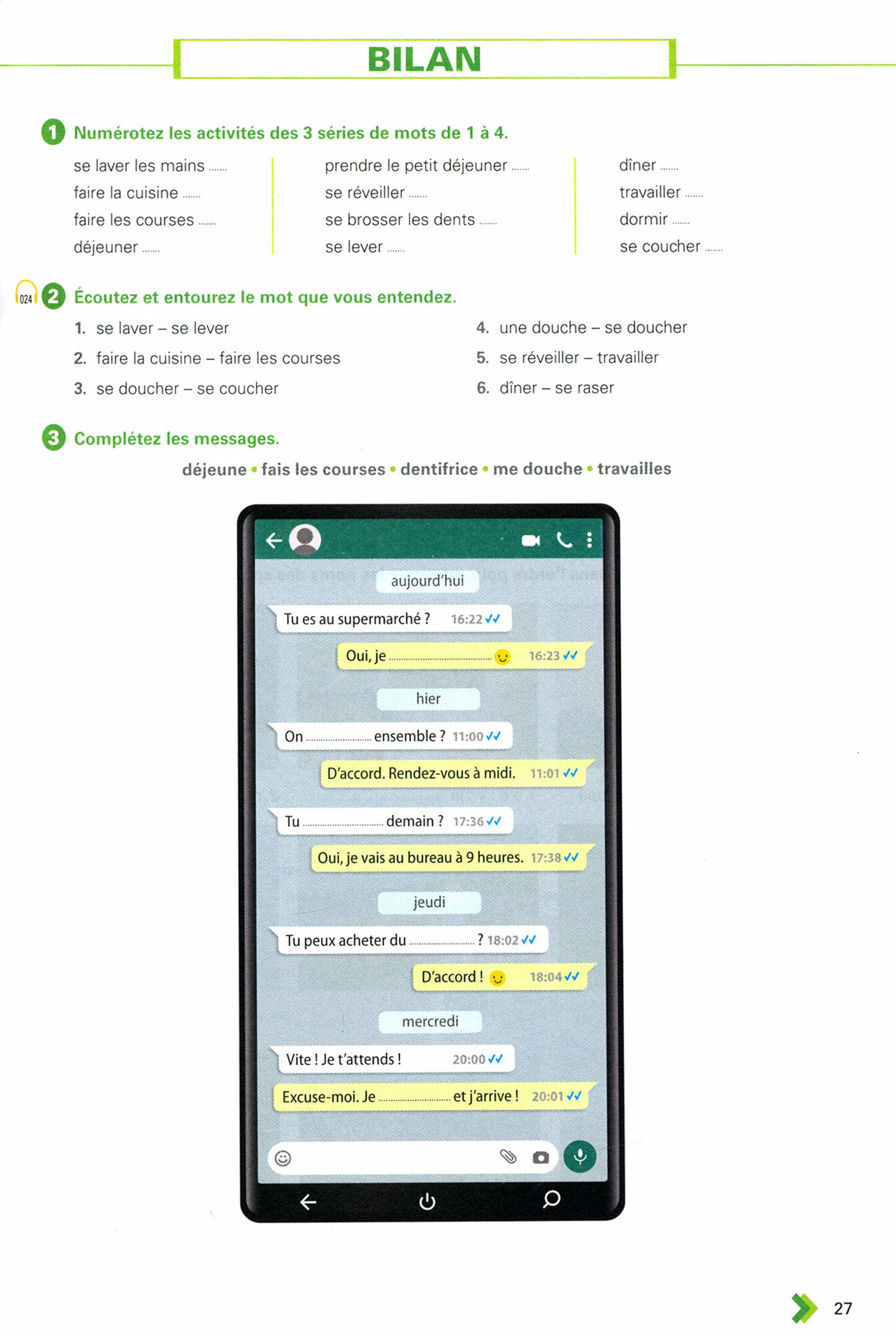 Exercices de vocabulaire A1 + audio MP3 + corriges - фото №2