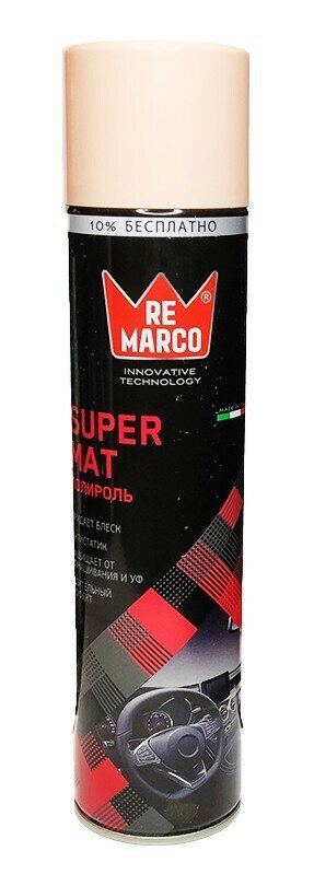 Полироль для приборной панели "RE MARCO" Super Mat матовая с ароматом "Персик" 400мл