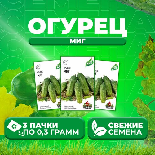 Огурец Миг, 0,3г, Удачные семена, серия ХИТ (3 уп)