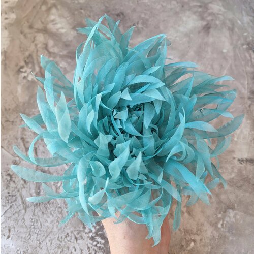 Брошь AirokFlowers, голубой брошь цветок белая хризантема брошь из ткани