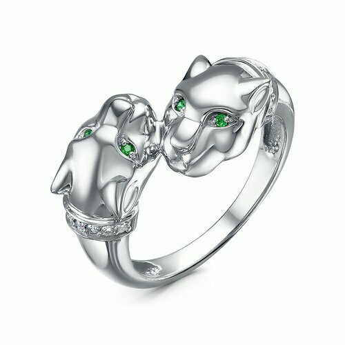 фото Кольцо diamant online, серебро, 925 проба, фианит, размер 16.5, бирюзовый