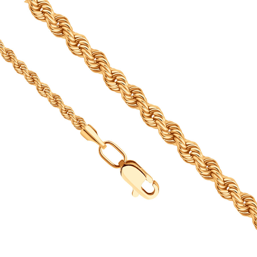 Цепь KARATOV, красное золото, 585 проба, длина 40 см, средний вес 3.25 г, , красный — фото 1