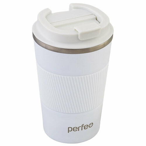 Термокружка PERFEO для напитков с крышкой-поилкой, объем 0,35 л, белый (PF_E1379)