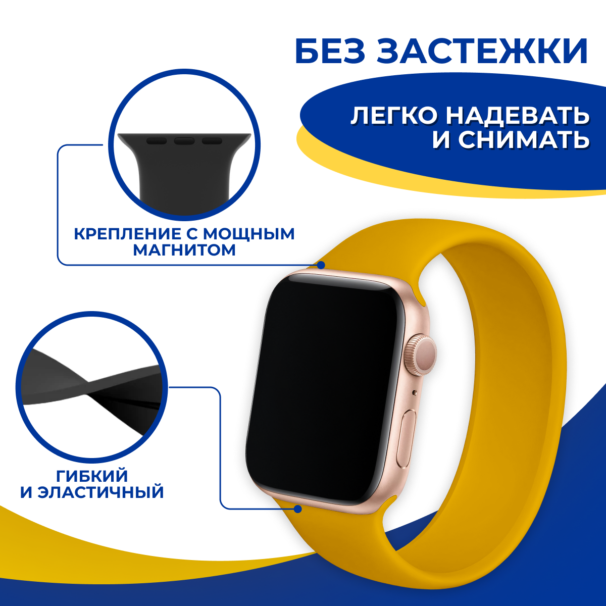 Силиконовый ремешок на Apple Watch 1-9, SE 38, 40, 41 мм / Спортивный монобраслет на часы Эпл Вотч 1, 2, 3, 4, 5, 6, 7, 8, 9 и СЕ / Серый