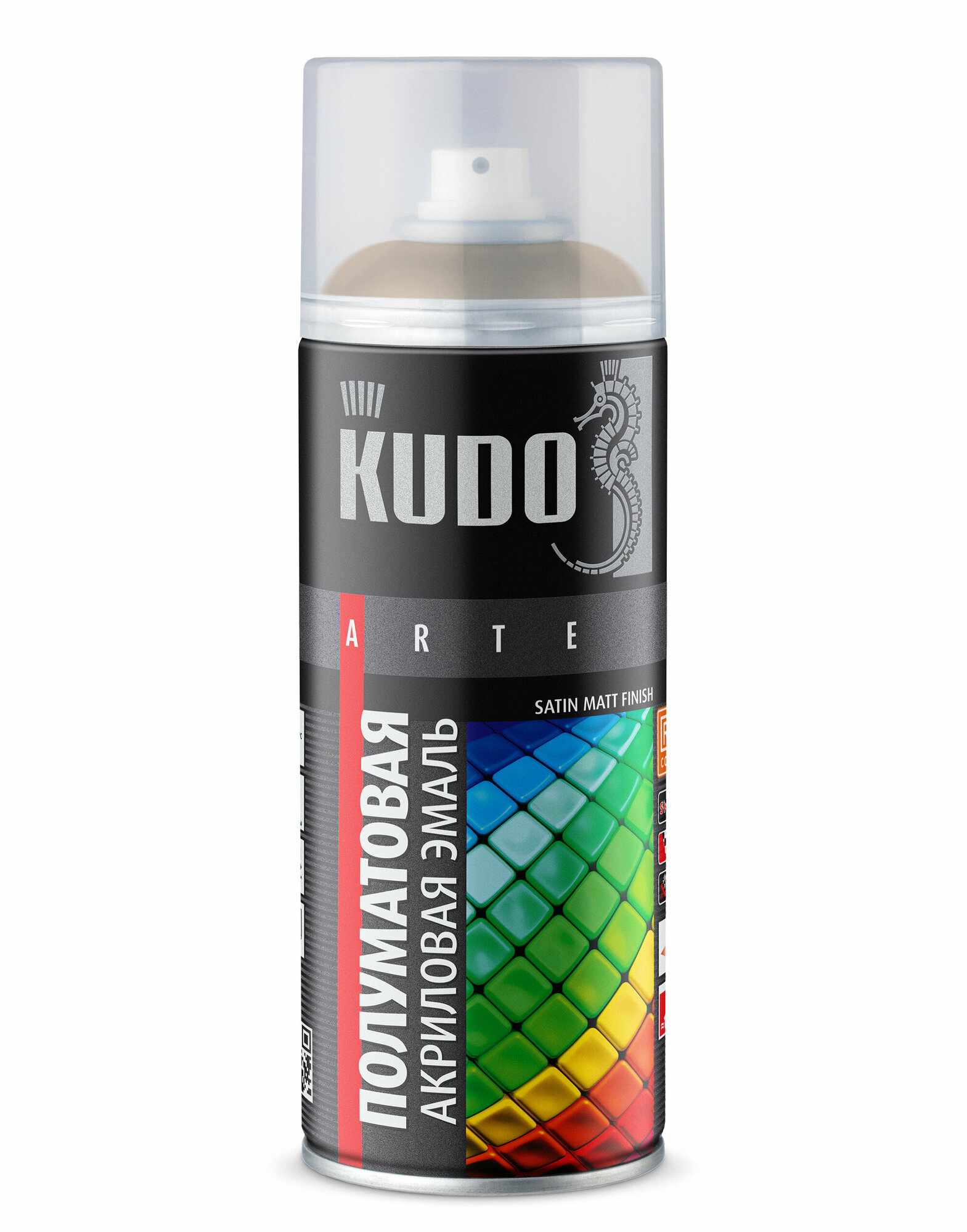 Эмаль аэрозольная Kudo Satin коричнево-шоколадная полуматовая RAL 8017 520 мл