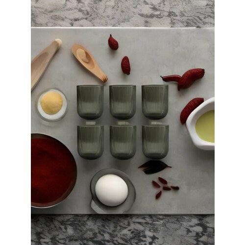 Набор стаканов грани 6 шт 250 мл цвет графит 2375₽