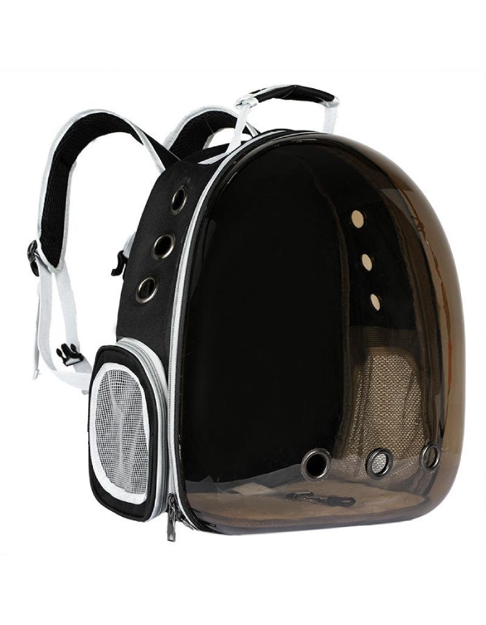 Рюкзак для животных мелких пород черный с прозрачной дверцей - фотография № 6