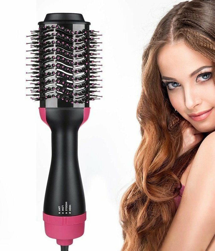фото Фен-щетка для волос/ фен-выпрямитель для волос/ стайлинг для волос/ массажная расческа для волос