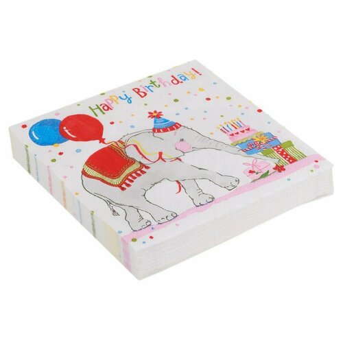 Салфетки бумажные День Рождения Слона Art Bouquet 33 х 33 см 3-сл 20 шт 696₽