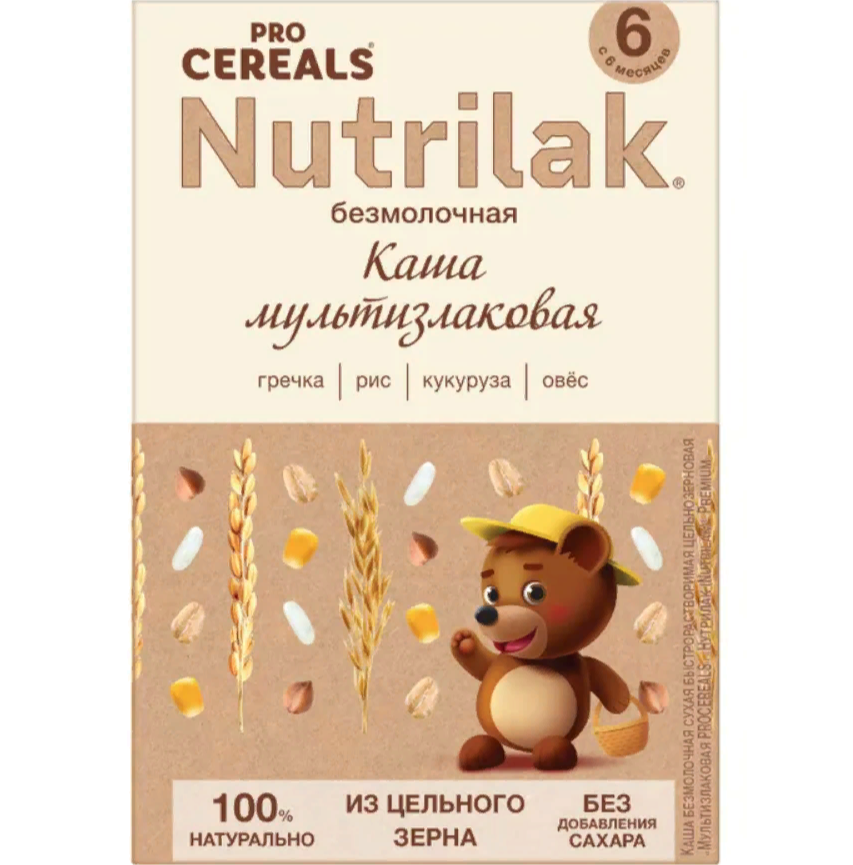 Каша мультизлаковая Nutrilak Premium Pro Cereals цельнозерновая безмолочная, 200гр - фото №18