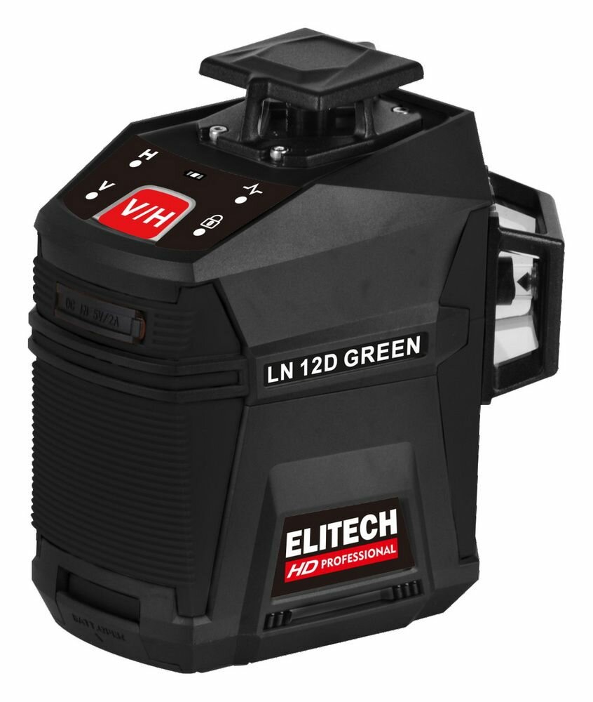 Лазерный уровень (нивелир) ELITECH HD LN 12D GREEN 3 линии зеленый луч кейс