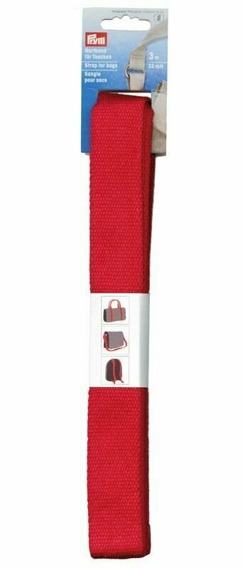 Лента-ремень для сумок, цв. красный (32мм*3м) PRYM 965186