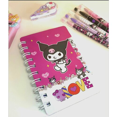 sanrio nootbook hello kitty kuromi понравико милый мультяшный портативный блокнот для студентов b6 дневник руководство офисные канцелярские подарки Подарочный блокнот для девочек Kuromi микс 10*12 см