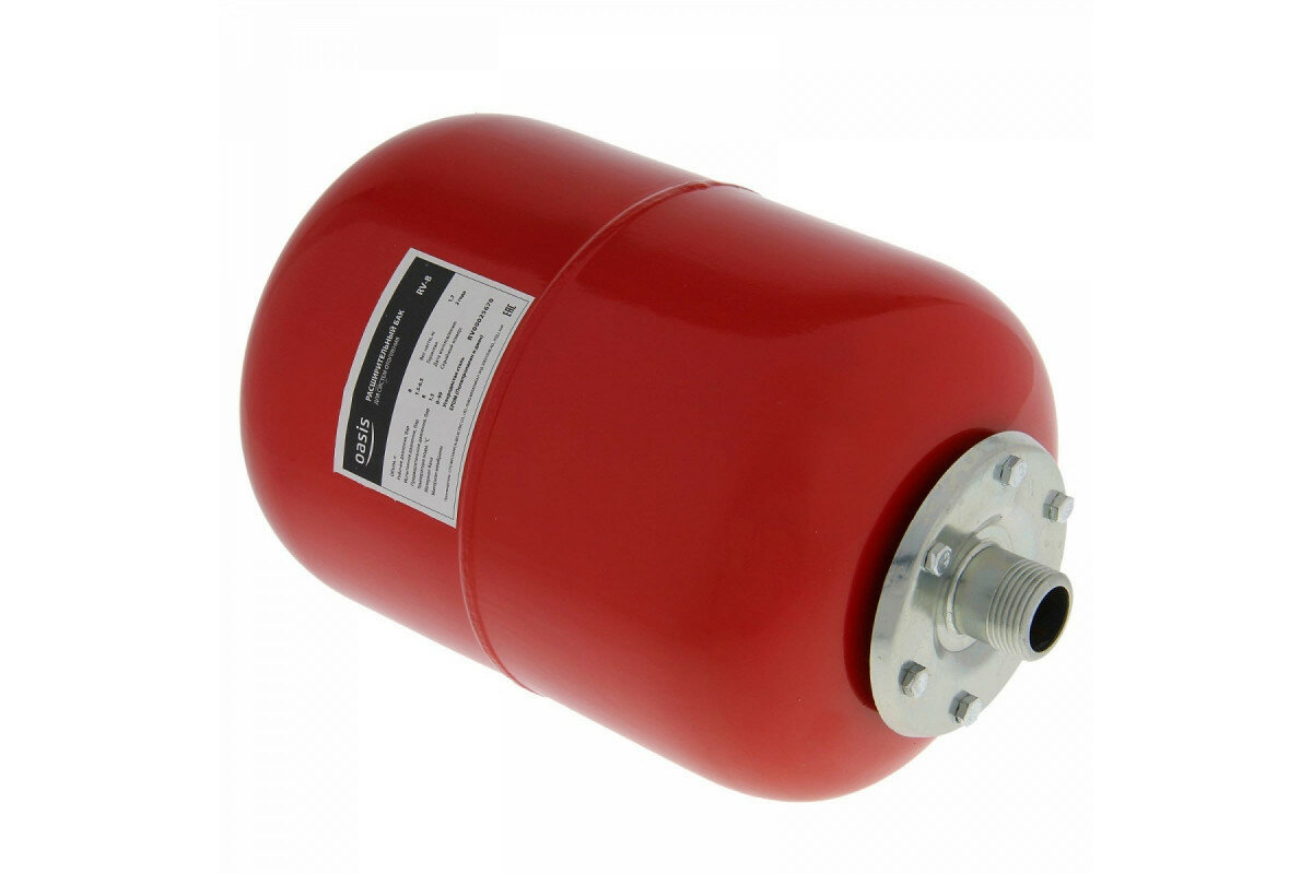 Расширительный бак OASIS для системы отопления RV-8 , 8 литров (красный)