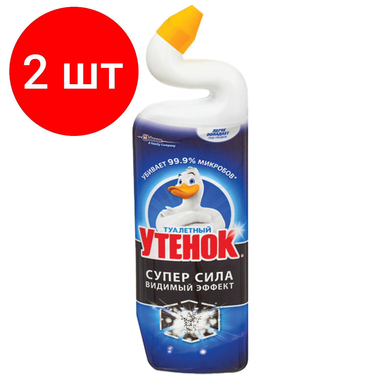 Комплект 2 шт, Средство для сантехники/уборки туалета 900мл туалетный утенок Супер Сила "Видимый Эфф, 696894