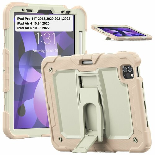 противоударный защитный чехол bumper folio flip case для ipad air 4 10 9 2020 ipad air 5 10 9 2022 ipad pro 11 2018 2020 2021 2022 Чехол MyPads для iPad Pro 11 (2018, 2020-2022) / Air 4 2020 / Air 5 2022, полная защита, с регулируемыми кронштейнами