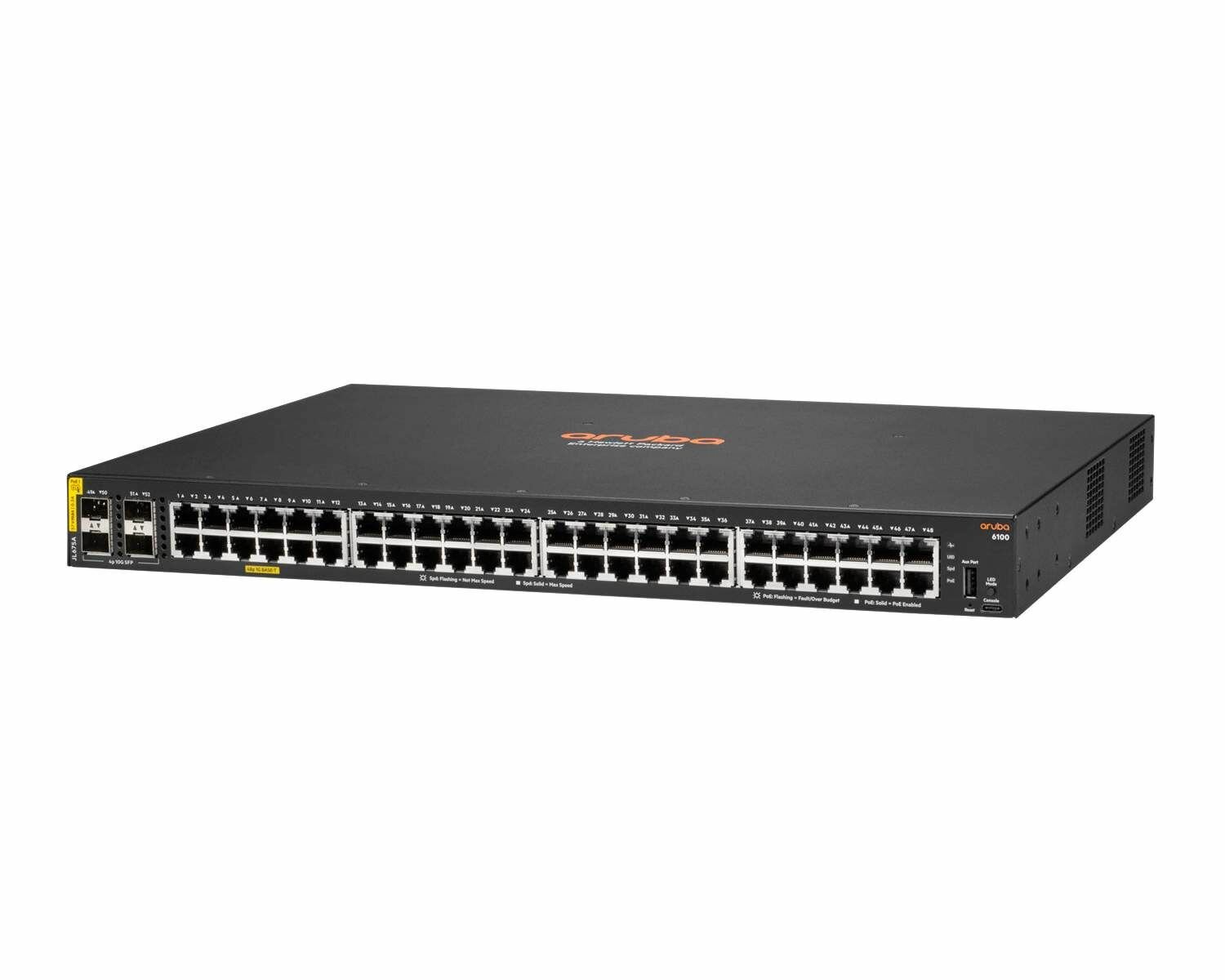 Коммутатор HPE JL675A Aruba 6100 Managed L3 48G Class4 PoE 370W 4SFP+