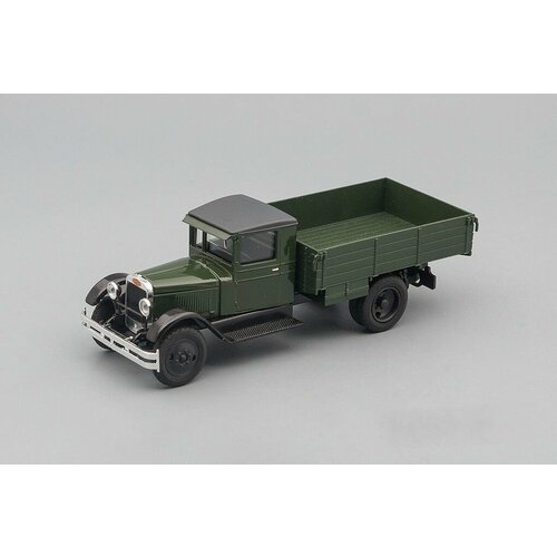 ЗИС (АМО)-3 бортовой без тента, (зеленый), Масштабная коллекционная модель, масштаб 1:43 модель из картона грузовик амо 1 43 у394