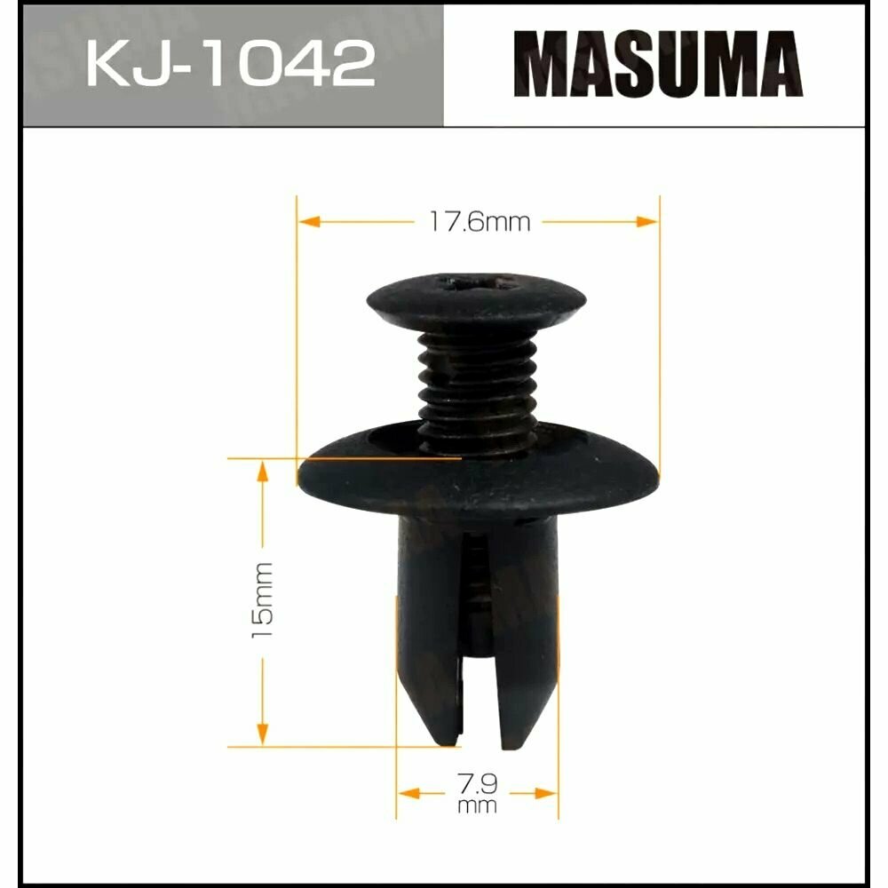 Клипсы крепежные автомобильные Hyundai, Kia, Mazda (OEM B092-51-833, 86590-28000) KJ-1042, 30 шт.