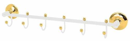 Крючки для ванной комнаты и кухни Altos (5 крючков) латунь, белый/золотой