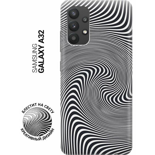 Силиконовый чехол на Samsung Galaxy A32, Самсунг А32 с эффектом блеска Черно-белая иллюзия силиконовый чехол на samsung galaxy a04 самсунг а04 с эффектом блеска черно белая иллюзия