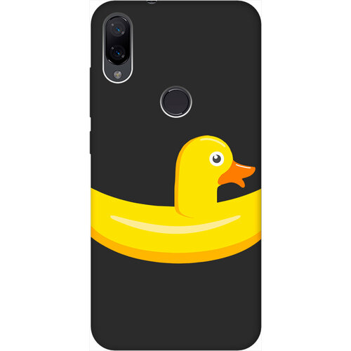 Матовый Soft Touch силиконовый чехол на Xiaomi Mi Play, Сяоми Ми Плей с 3D принтом Duck Swim Ring черный матовый soft touch силиконовый чехол на xiaomi mi 9 se сяоми ми 9 се с 3d принтом duck swim ring черный