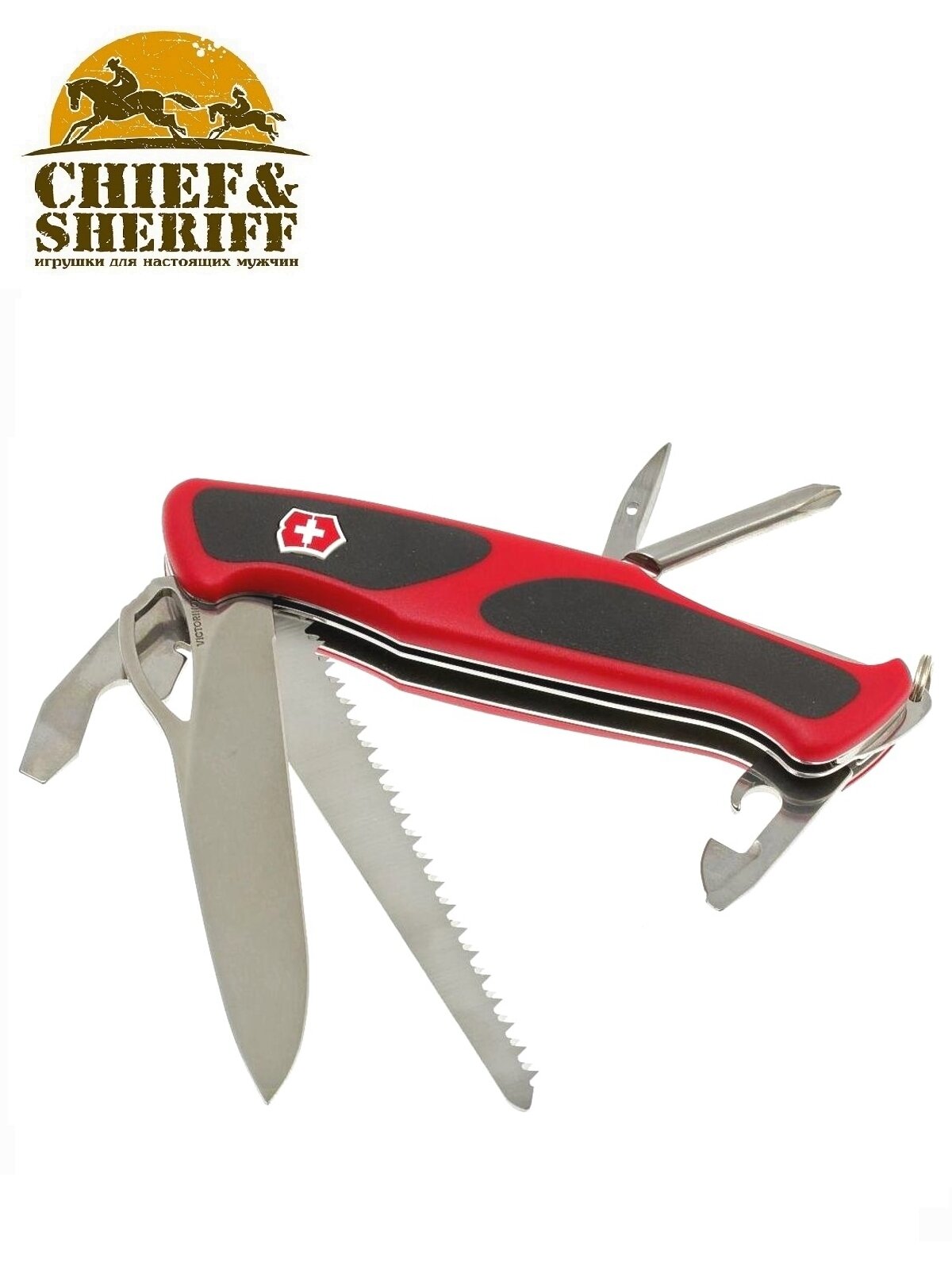 Нож перочинный Victorinox RangerGrip 78 (0.9663.MC) 130мм 12функций красный/черный карт.коробка - фото №11