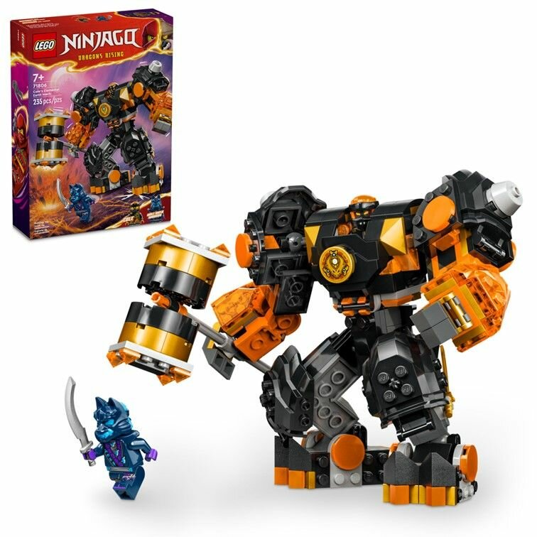 71806 Конструктор LEGO Ninjago Coles Elemental Earth Mech Элементальный земной механизм Коула 235 деталей