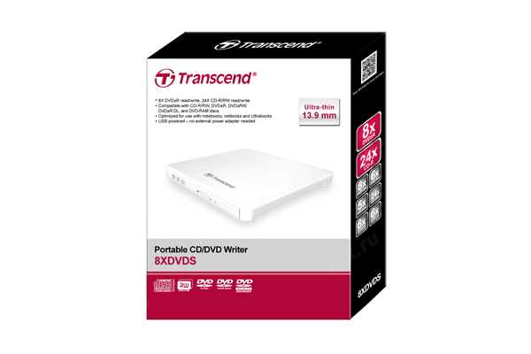 Оптический привод Transcend TS8XDVDS-W White, BOX, белый - фото №11