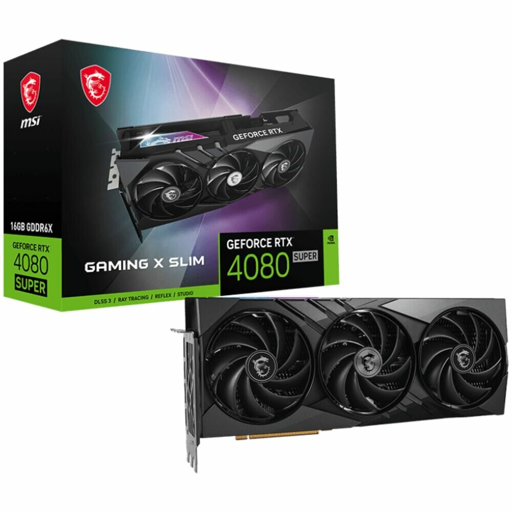 Видеокарта MSI GeForce RTX 4080 Super 16384Mb, Gaming X Slim 16 Gb (RTX 4080 Super 16G Gaming X Slim 16 Gb) 1xHDMI, 3xDP, Ret