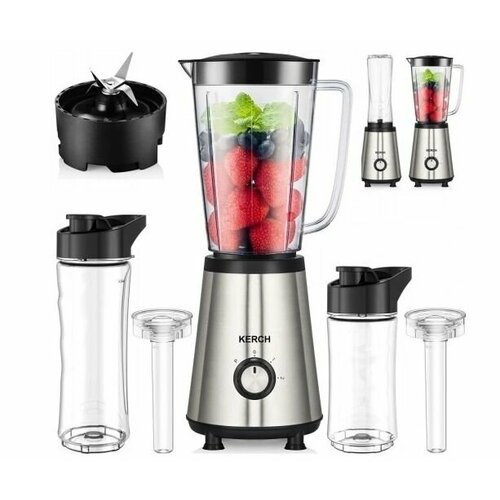 Блендер кувшинный KERCH MixGo 800 Вт серебристый 2 дорожные бутылки 1072000₽