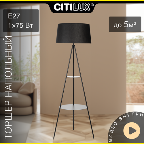 Citilux Рейнер CL806021 Торшер со столиком Чёрный