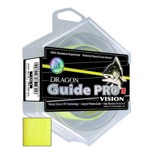 Dragon, Шнур Guide Pro Vision, 150м, 0.16мм, 12.65кг, флюро желтый