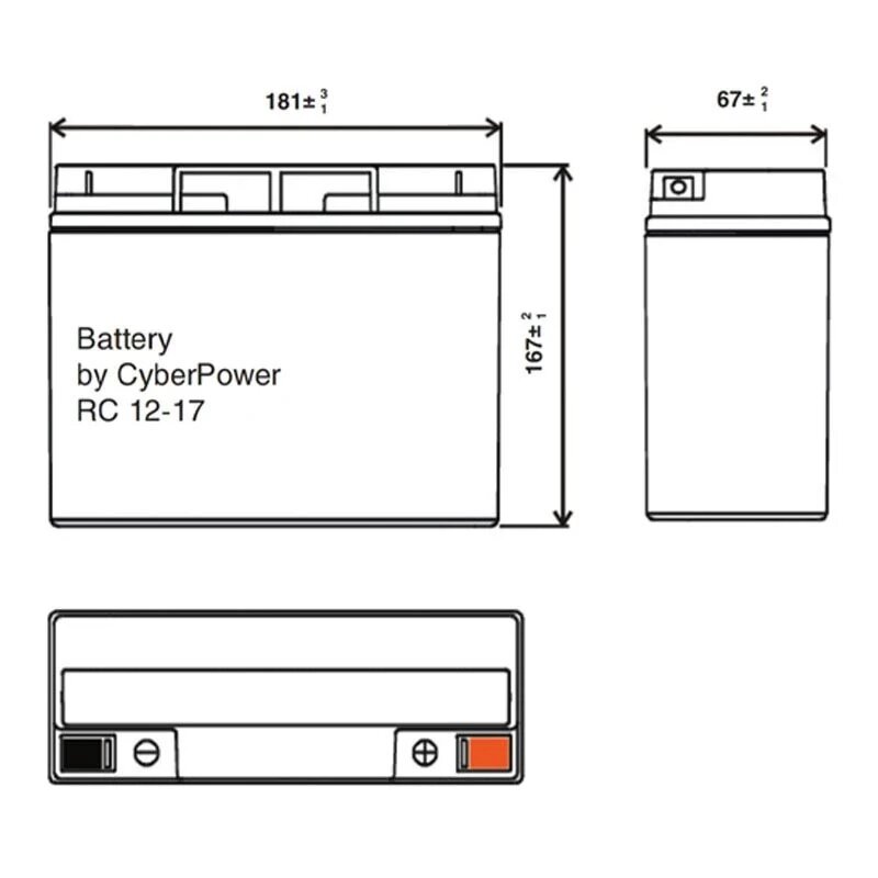 CyberPower Аккумулятор RC 12-17 12V 17Ah - фото №2