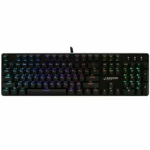 Игровая механическая клавиатура ARDOR GAMING Blade, Kailh Blue, 104 клавиши, RGB, проводная, чёрная.