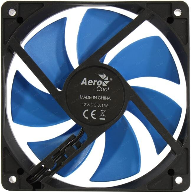 Вентилятор для корпуса Aerocool Force 12 120mm, 3pin+4pin, Blue blade - фото №3